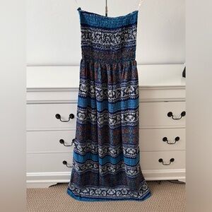 NWT RAGA Addalynn Strapless Dress Smocked Maxi Boho Size S